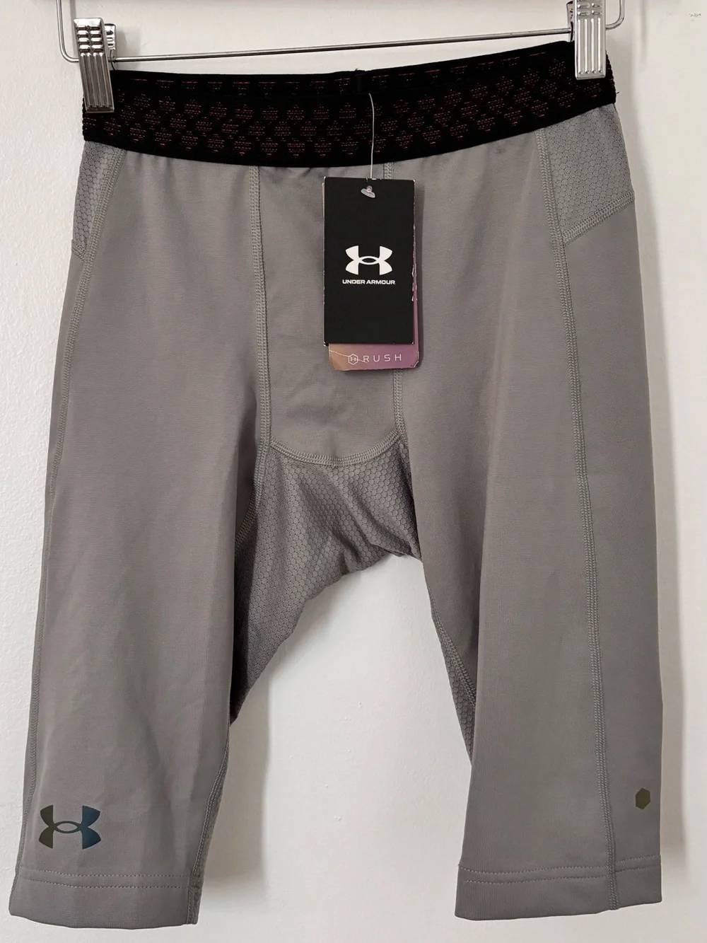 Under Armour Rush Compression Shorts – Gray / Black (Men's Size Small) - Picture 2 of 5